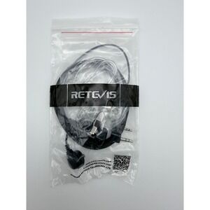 Retevis Walkie Talkie Headset 2 Pin K-Plug Acoustic Tube Earpiece PTT Mic Black